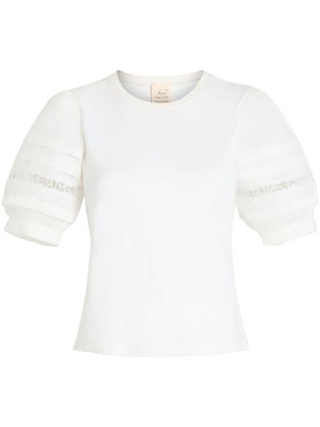 Βαμβακερή μπλούζα Cinq A Sept λευκό