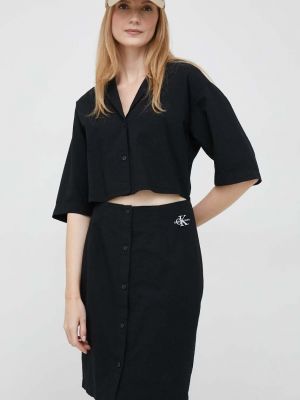 Sukienka mini bawełniana Calvin Klein Jeans czarna