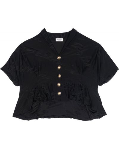 Блуза с v-образно деколте Balenciaga черно
