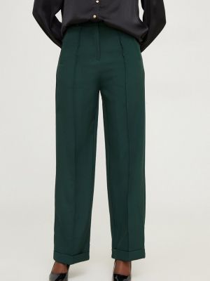 Proste spodnie z wysoką talią Answear Lab zielone