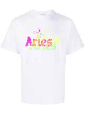 Majica s potiskom Aries bela