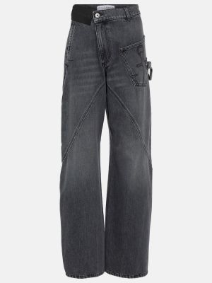 Straight leg jeans a vita alta Jw Anderson grigio