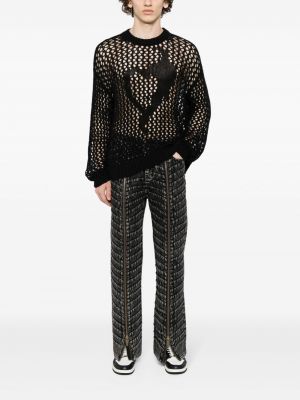 Straight jeans mit reißverschluss mit plisseefalten Feng Chen Wang schwarz