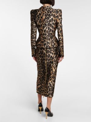 Žakárové sako s leopardím vzorom Balmain