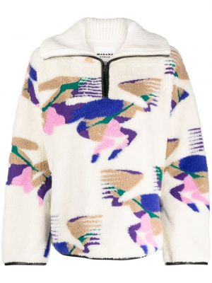 Fleecový sveter s potlačou s abstraktným vzorom Marant Etoile