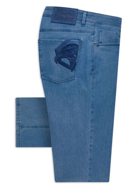 Прямые джинсы Stefano Ricci голубые