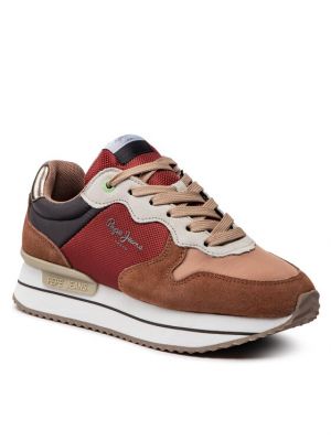Sneakers Pepe Jeans καφέ