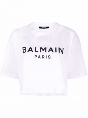 Trykt t-skjorte Balmain hvit