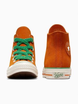 Pantofi din piele Converse portocaliu