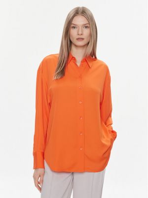 Laza szabású ing Calvin Klein narancsszínű
