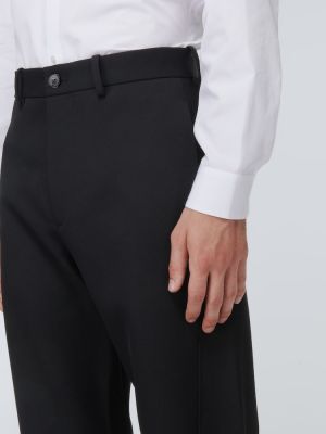 Vlnené rovné nohavice Jil Sander čierna