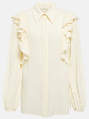 Μεταξωτή μπλούζα Chloã© λευκό