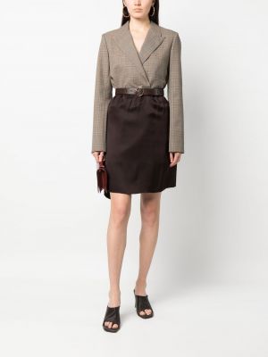 Asimetriškas šilkinis sijonas Gucci Pre-owned ruda