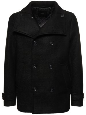 Μάλλινο παλτό Alphatauri μαύρο