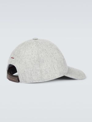 Cappello con visiera di lana Brunello Cucinelli grigio