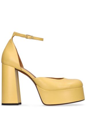 Кожени полуотворени обувки Atp Atelier жълто