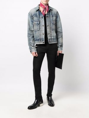 Apgrūtināti džinsa jaka Saint Laurent zils