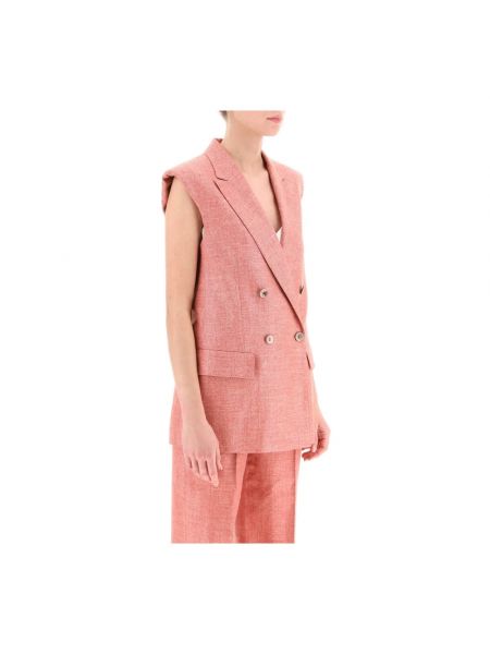 Chaleco de lana de lino de seda Agnona rosa