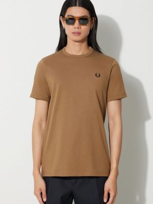 Tricou din bumbac Fred Perry maro