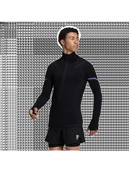 Μελανζέ μπλούζα για τρέξιμο Adidas μαύρο