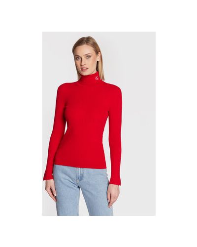 Bluză slim fit Calvin Klein Jeans roșu
