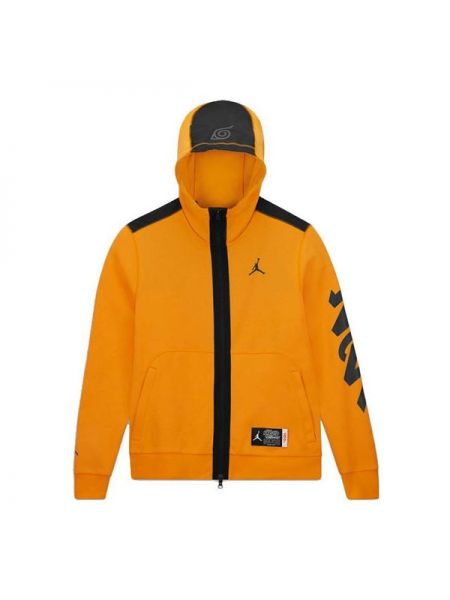 Куртка на молнии с капюшоном Nike желтая