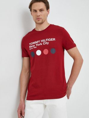 Pamučna majica Tommy Hilfiger crvena