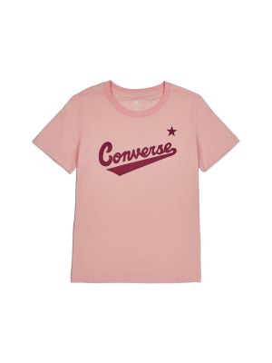 Rövid ujjú póló Converse rózsaszín