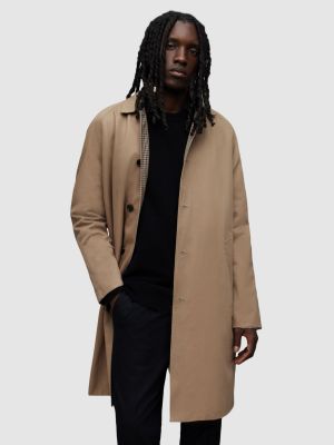 Длинное пальто Denman AllSaints, песочно-коричневый