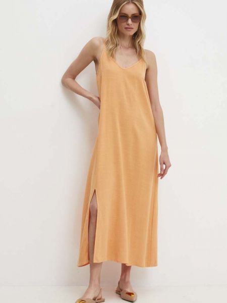 Sukienka długa Answear Lab pomarańczowa