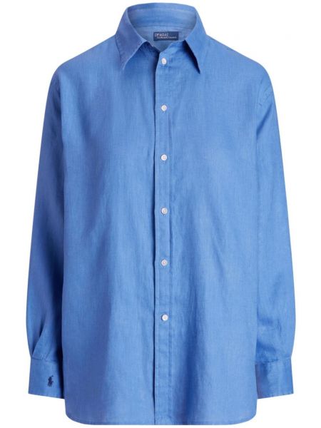 Памучна поло тениска бродирана с цип Polo Ralph Lauren