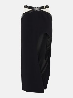 Kožená sukně David Koma černé