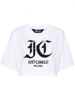Тениска с кристали Just Cavalli