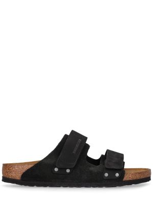 Sandale din piele de căprioară Birkenstock negru