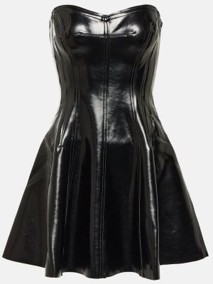 Kožna haljina od lakirane kože Norma Kamali crna