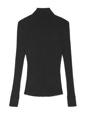 Polo en tricot Saint Laurent noir