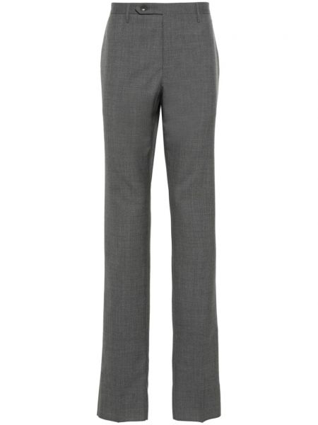Vlněné rovné kalhoty Rota šedé