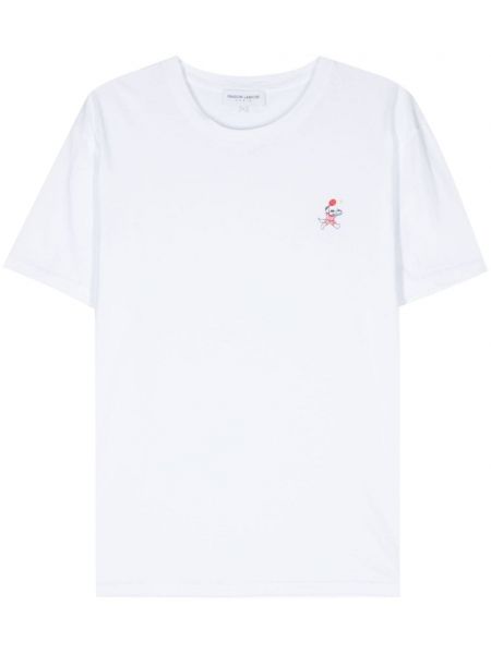 Haftowana koszulka bawełniana Maison Labiche biała