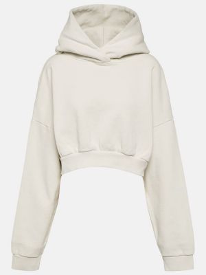 Pamučna hoodie s kapuljačom od flisa Entire Studios bijela