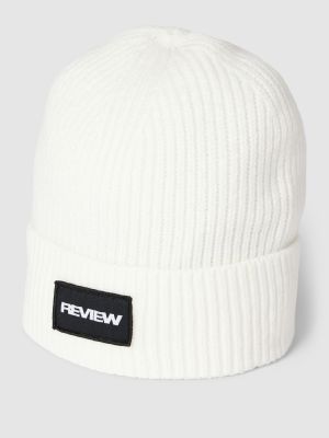 Dzianinowa czapka Review biała
