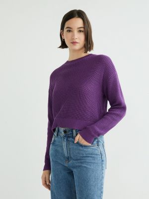 Jersey de tela jersey de cuello redondo Noisy May violeta