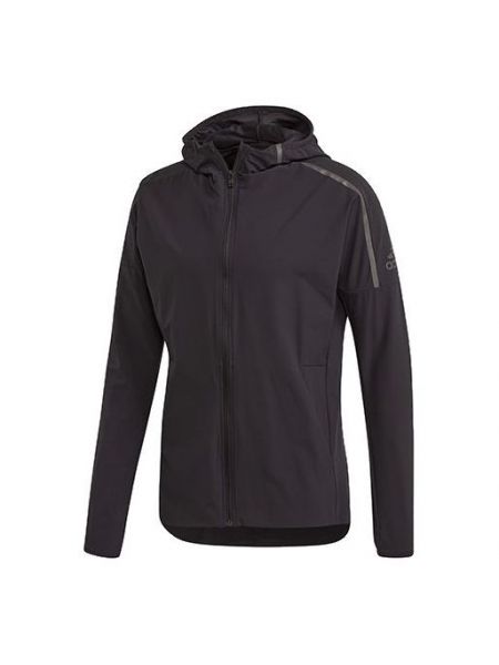 Спортивная куртка для бега с капюшоном Adidas черная