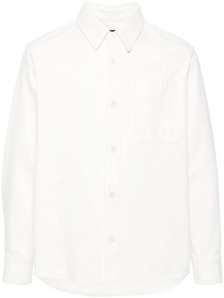 Bavlněná košile A.p.c. bílá