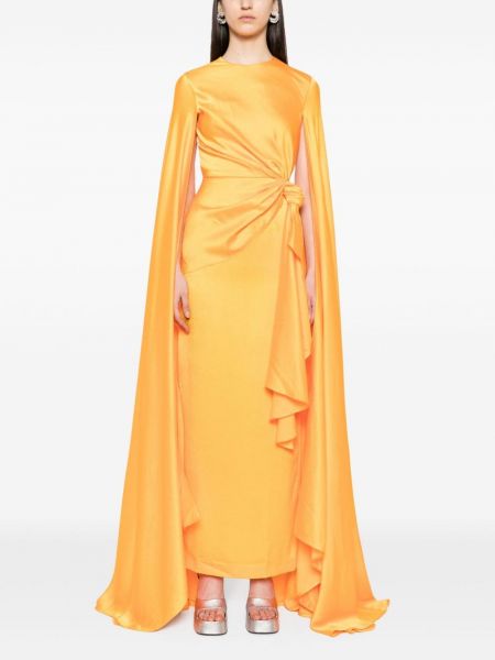 Satynowa sukienka wieczorowa Solace London pomarańczowa