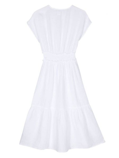 Lněné midi šaty 120% Lino bílé