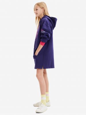 Šaty s kapucňou Desigual fialová
