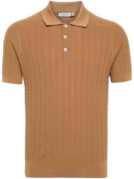 Strick poloshirt Canali braun