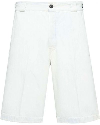 Pantaloni scurți din denim Prada alb