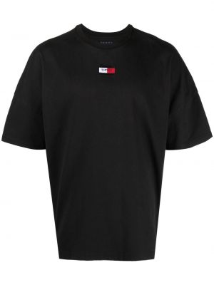 T-shirt mit stickerei aus baumwoll Tommy Hilfiger schwarz
