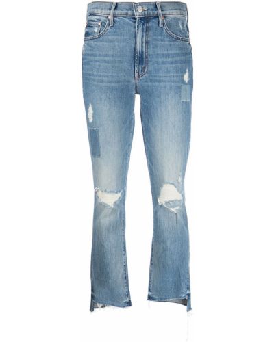 Nødlidende jeans 7/8 Mother blå